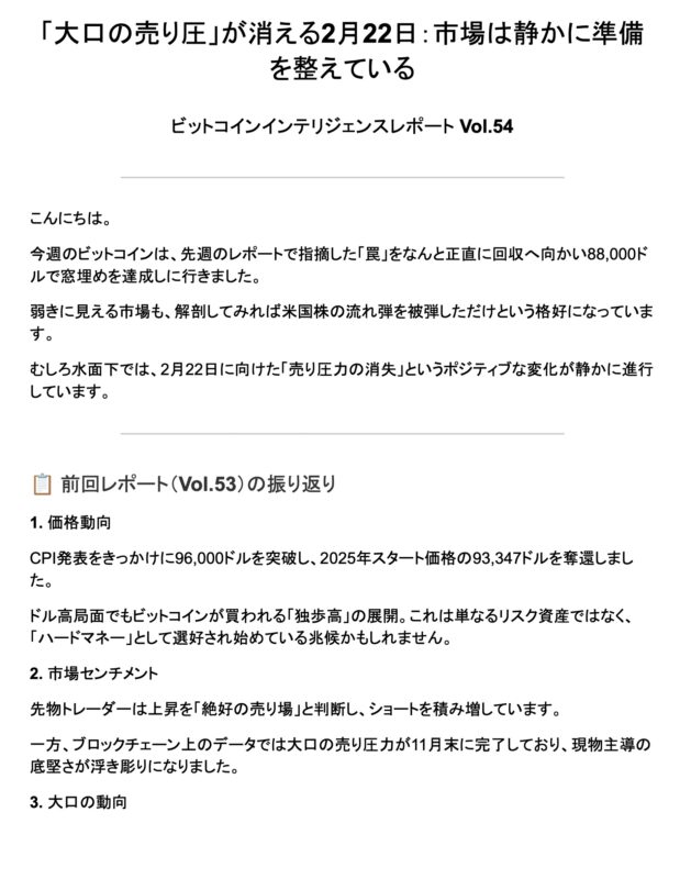 インテリジェンスレポート１