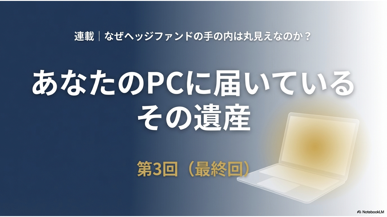 連載：なぜヘッジファンドの手の内は丸見えなのか？ 第3回（最終回）あなたのPCに届いている、その遺産
