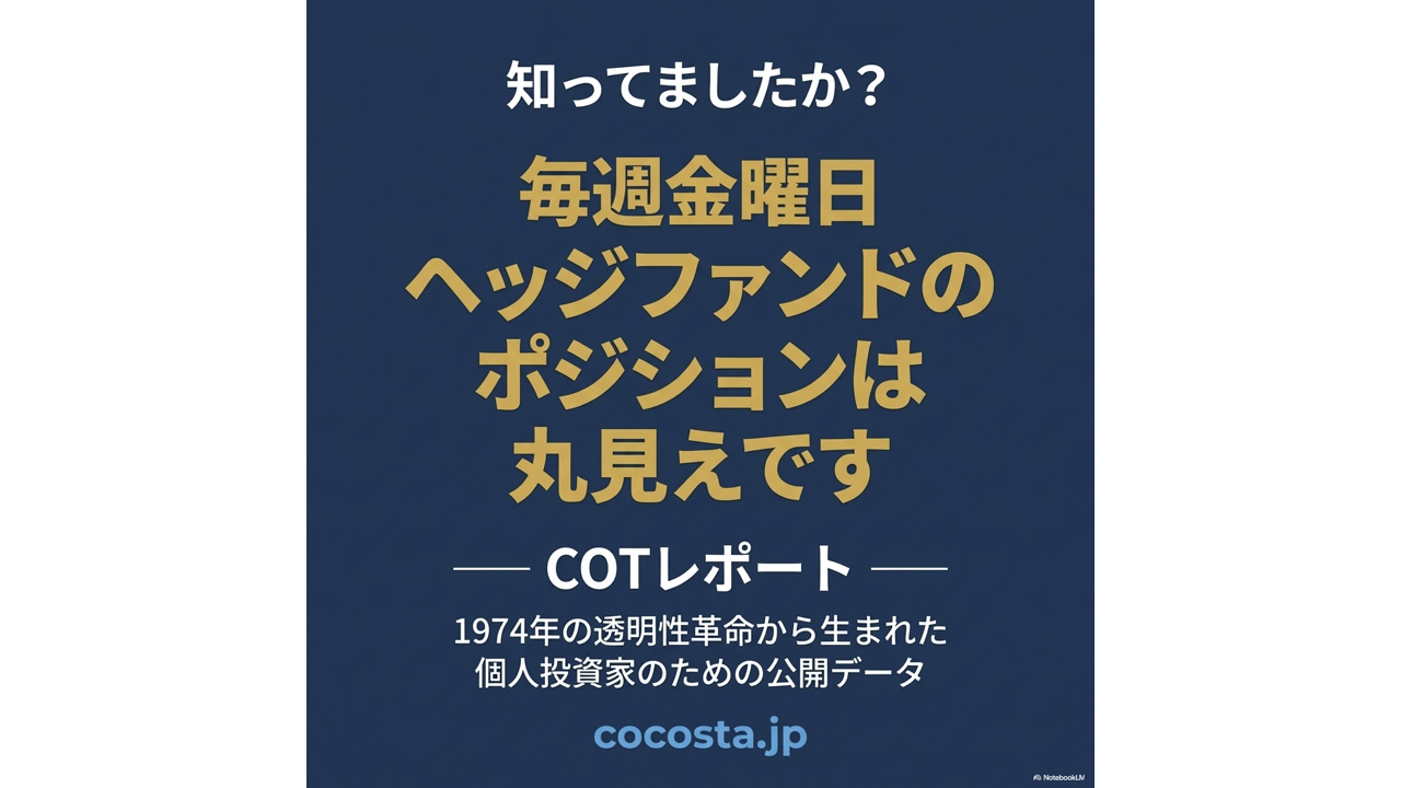 毎週金曜日、ヘッジファンドのポジションは丸見えです